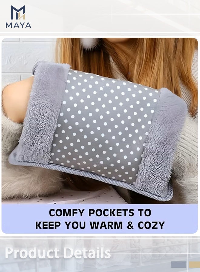 Maya Electric Hot Water Bottle For Pain Relief, Rechargeable Hot Water Bottle With Fleece Cover, Hot Water Bag For Back, Neck, And Hand And Foot Warming（random color） - Image 2